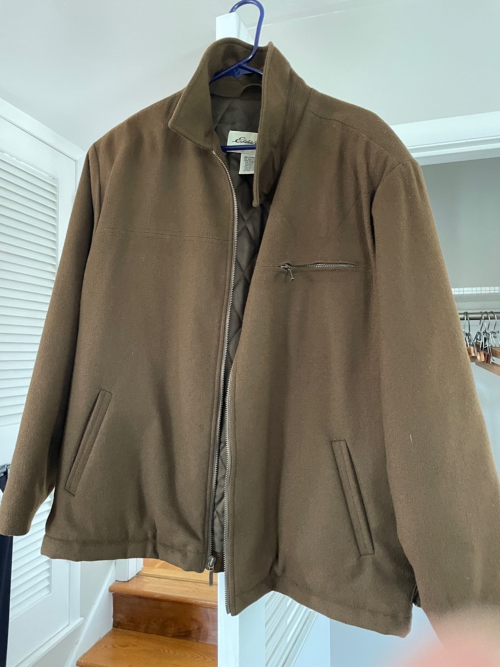L.L. Bean Women’s Brown Quilted-Lined Zip Jacket